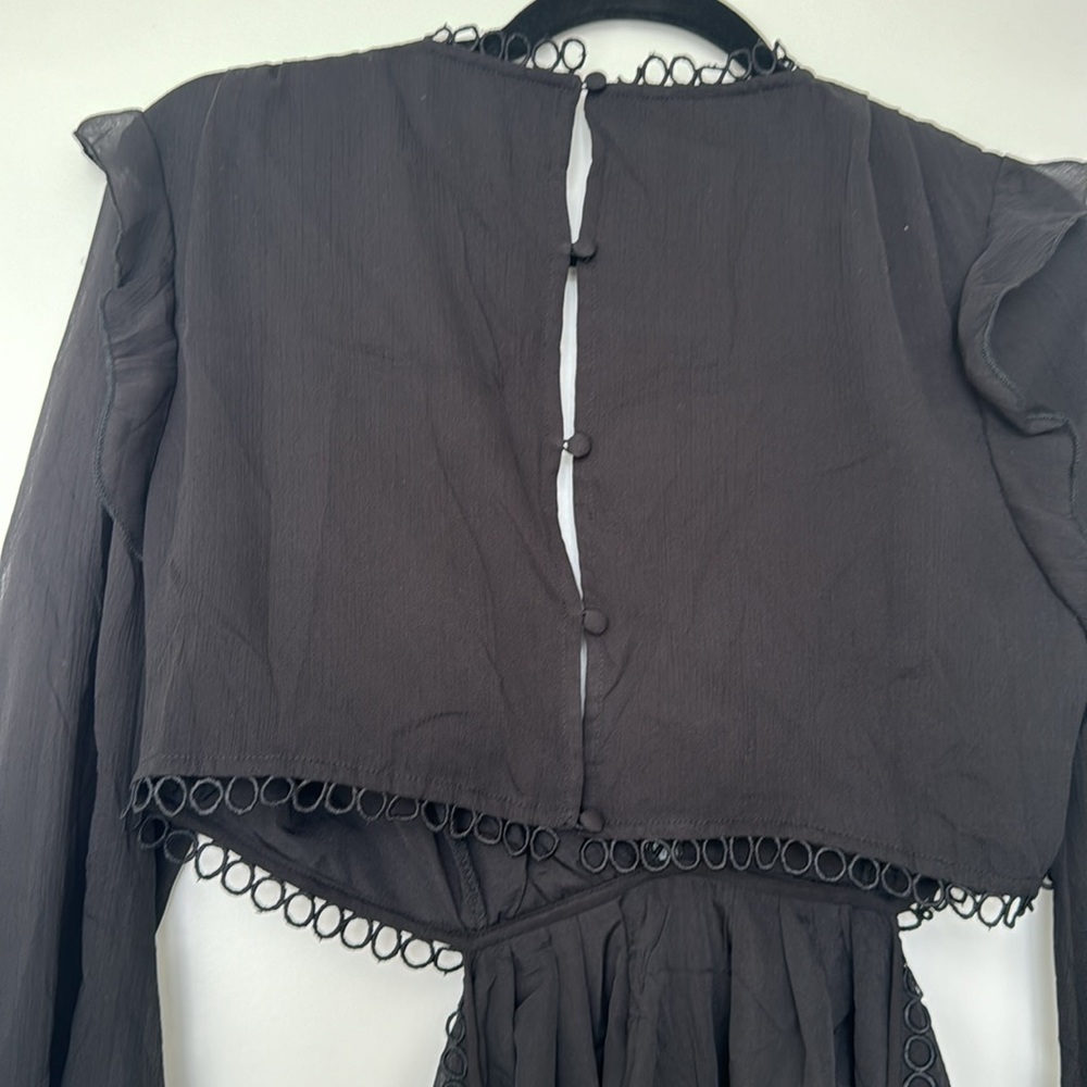 ASOS Black Ruffle Mini Dress - Picture 9 of 12